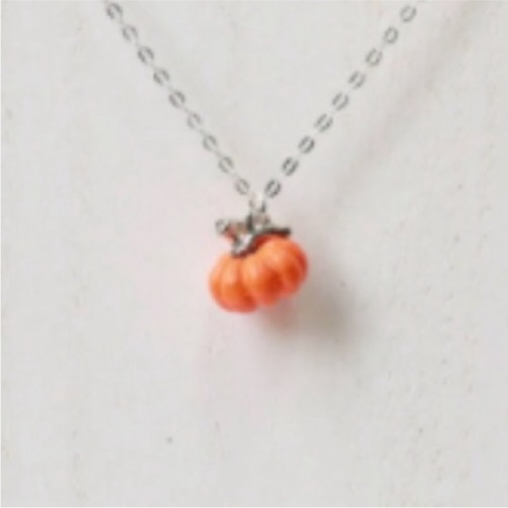 UNBRANDED Orange PETITE Pumpkin Pendant STATEMENT Necklace - Picture 2 of 10